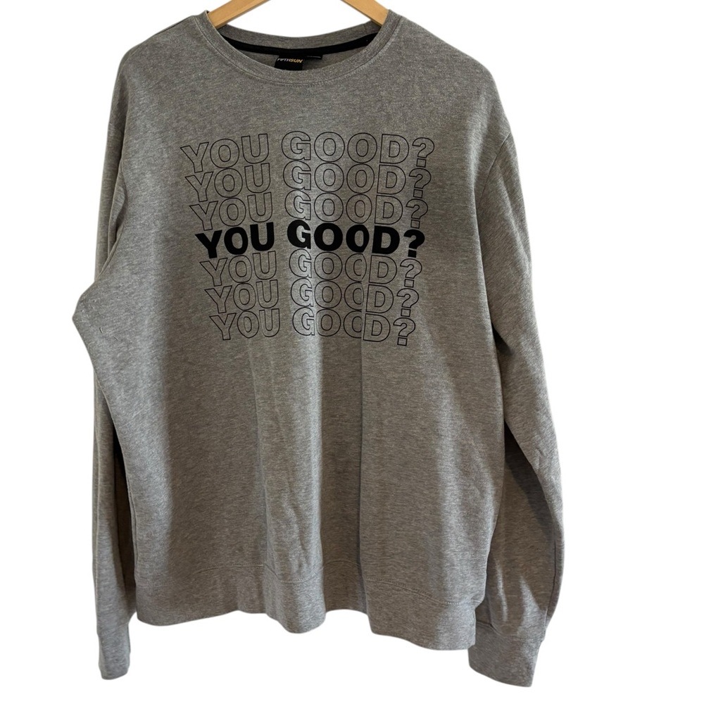 Fifth Sun Gray Crewneck Graphic Sweater Size XXL